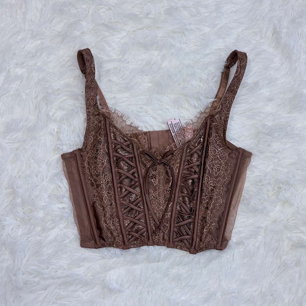 Victoria’s Secret Brown Lace Corset Top